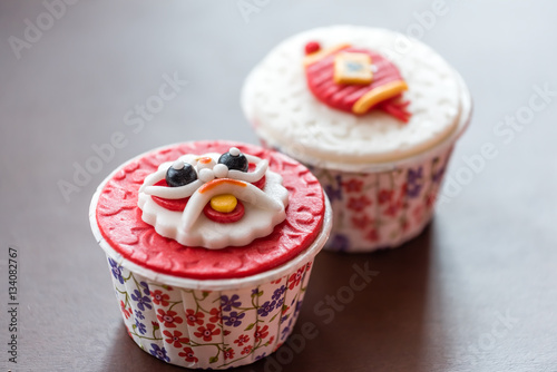 chinese new year theme cup cake