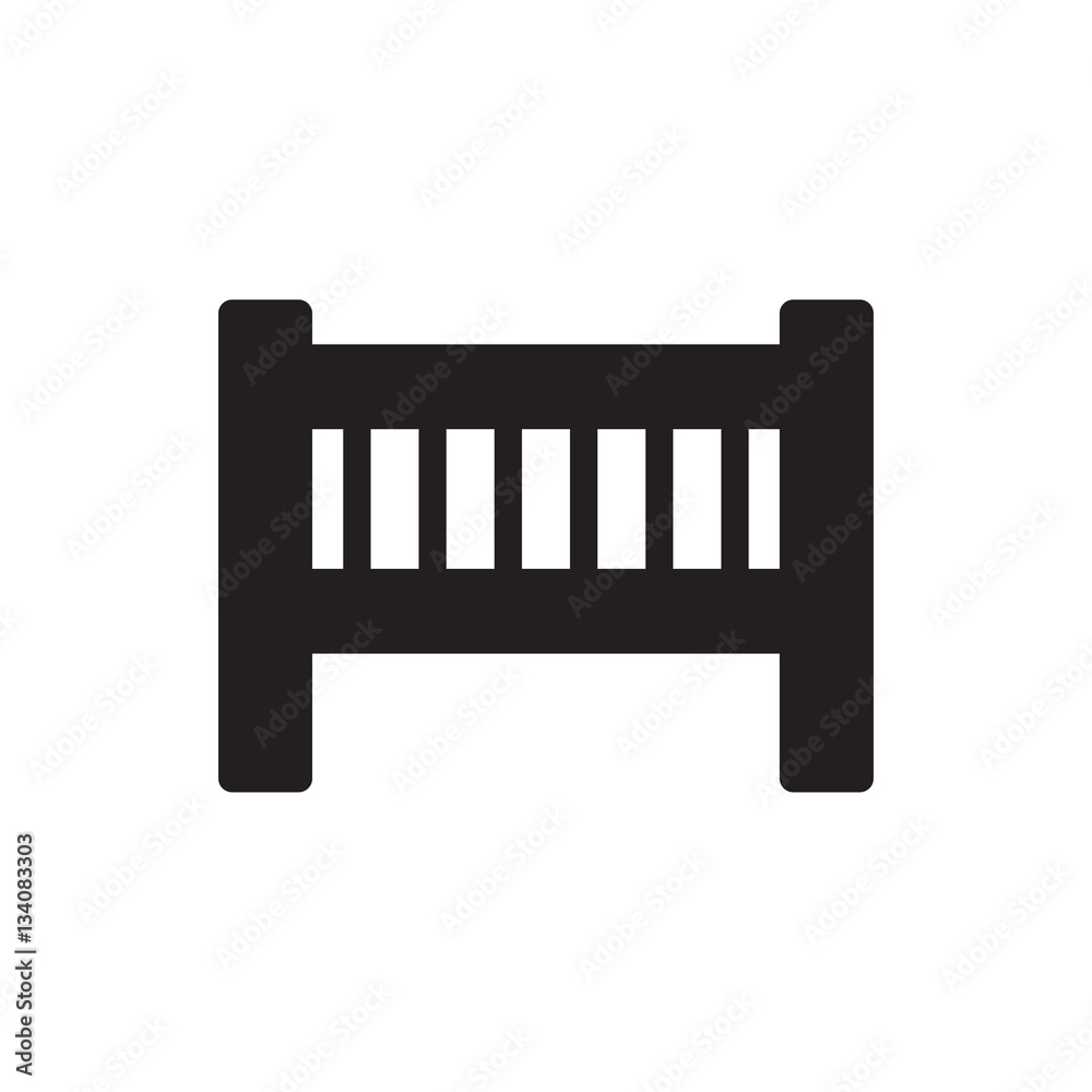 baby bed icon illustration