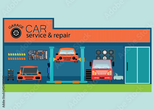 Car service and repair center or garage.