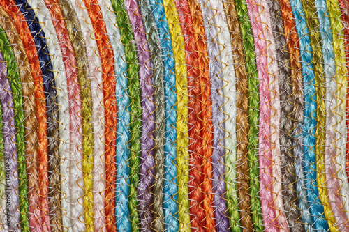 Colorful woven sisal wool rug taxtures & background
