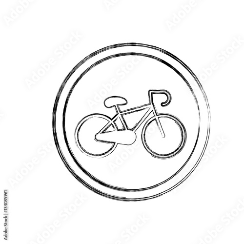 silhouette blurred with bicycle icon vector illustration