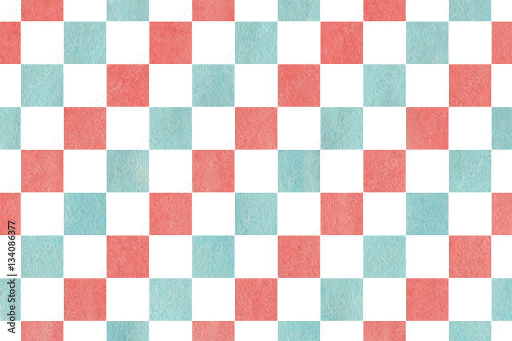 Watercolor square pattern.