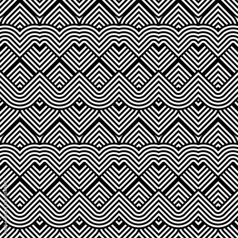 Design seamless monochrome zigzag pattern Design seamless monochrome zigzag pattern