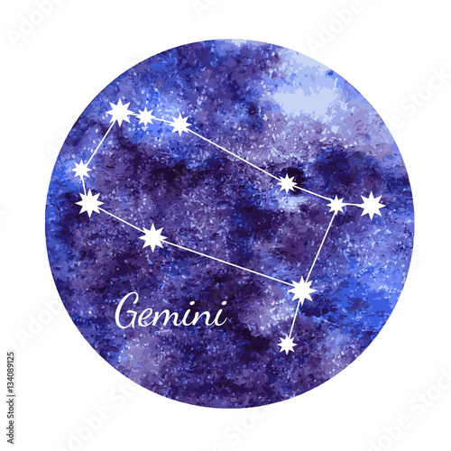Watercolor horoscope sign Gemini