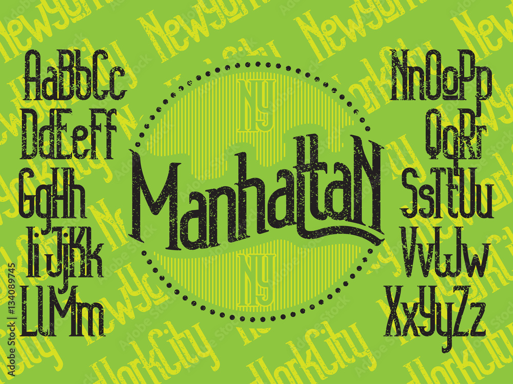 Fototapeta premium Manhattan font set