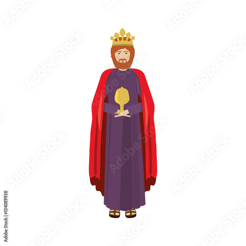 colorful figure human a wise man baltasar vector illustration