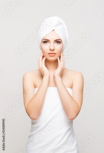 Wallpaper Mural Young, beautiful woman wrapped in a towel Torontodigital.ca