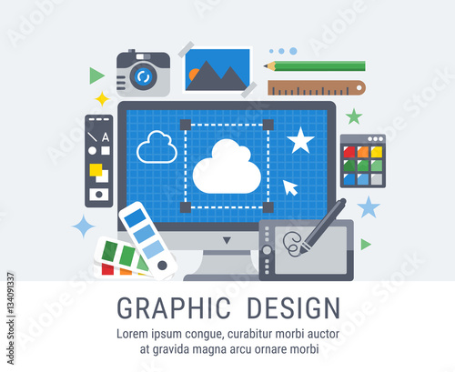 Graphic design flat vector illustration for web