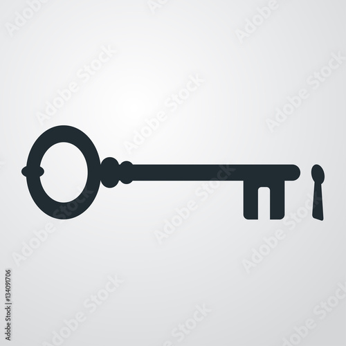 Icono plano llave con cerradura en fondo degradado