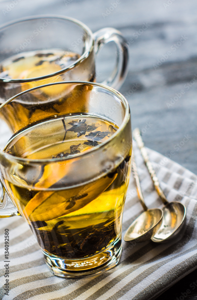 Glass of tea with lemon Glass of tea with lemon