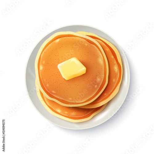 Breakfast Realistic Pancakes Top View Image  photo