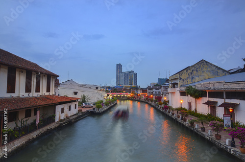 View of Malacca river during Blue Hour. © nelzajamal