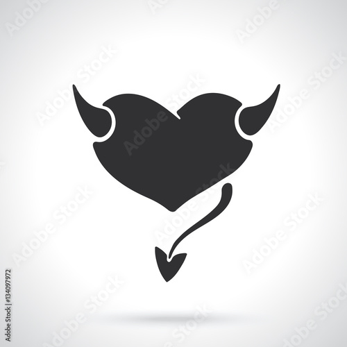 Silhouette of devil heart