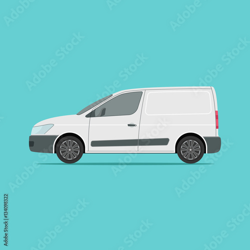 Vector illustration of a commercial vehicle in flat style.