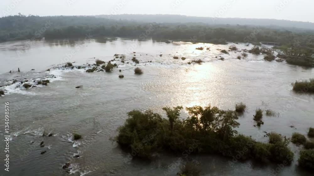 Aerial view of Iguazu falls