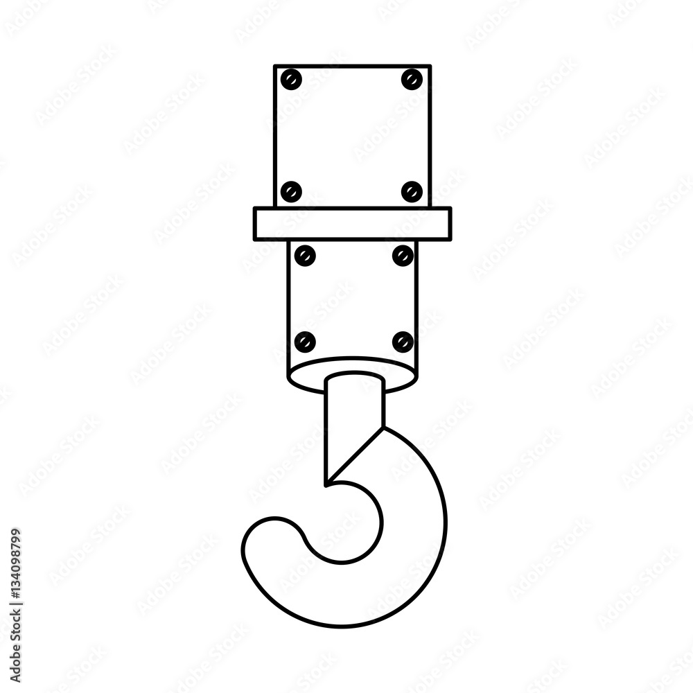 silhouette crane hook construction machinery vector illustration silhouette crane hook construction machinery vector illustration