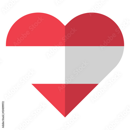 Austria flat heart flag