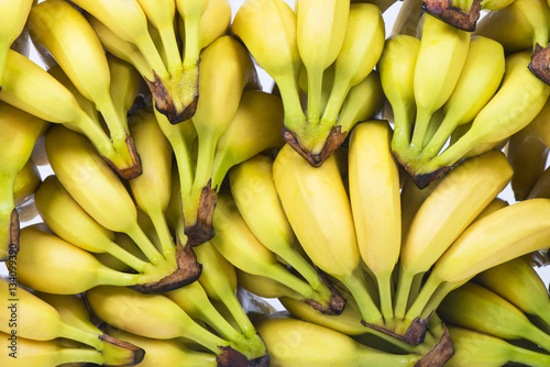 Fresh bananas and South America map