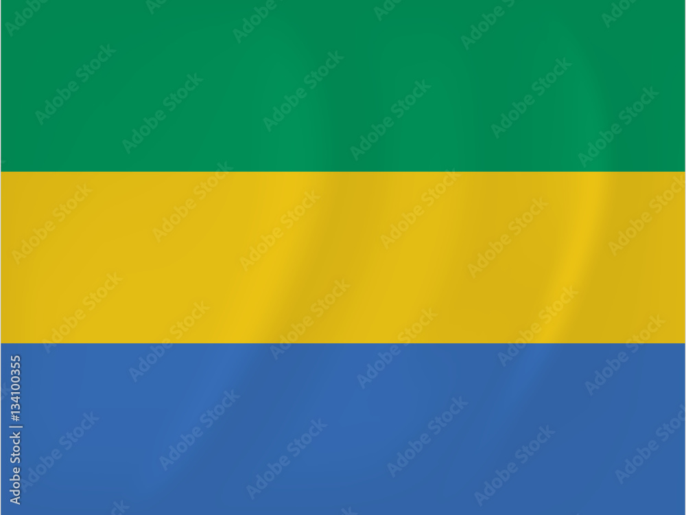 Gabon waving flag Gabon waving flag