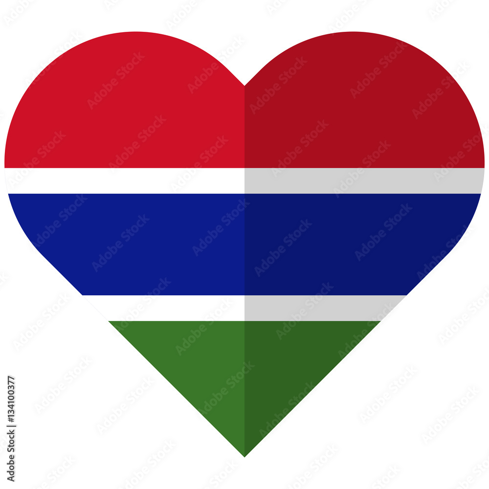 Gambia flat heart flag Gambia flat heart flag