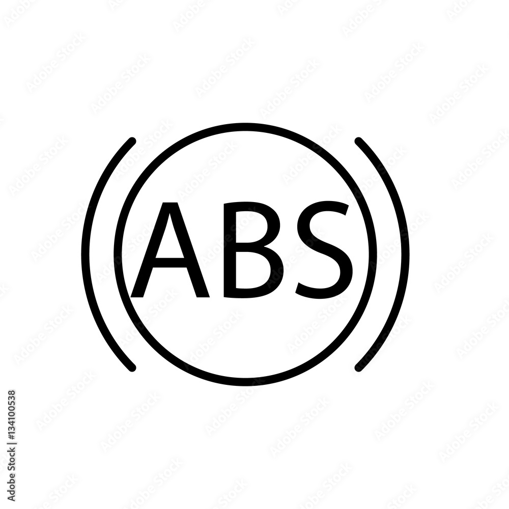 ABS. Single flat icon on white background. illustration. ABS. Single flat icon on white background. illustration.