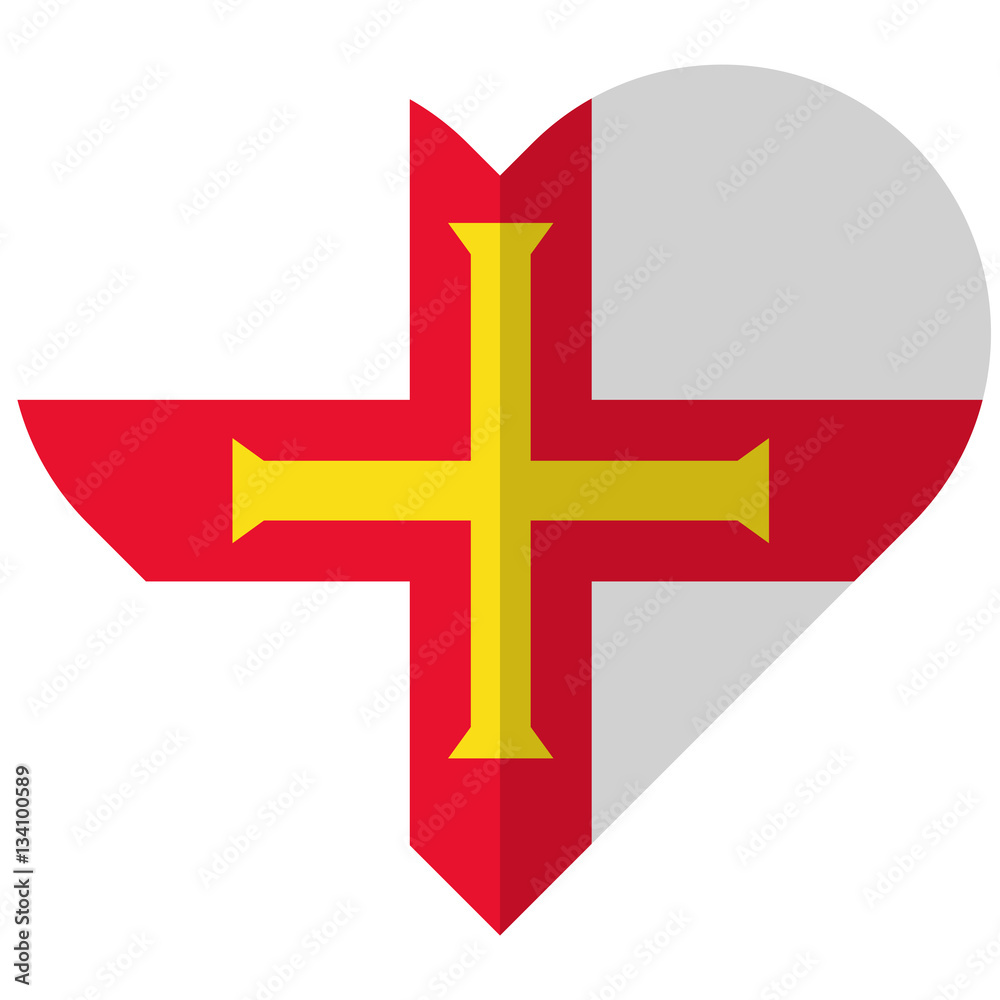 Guernsey flat heart flag