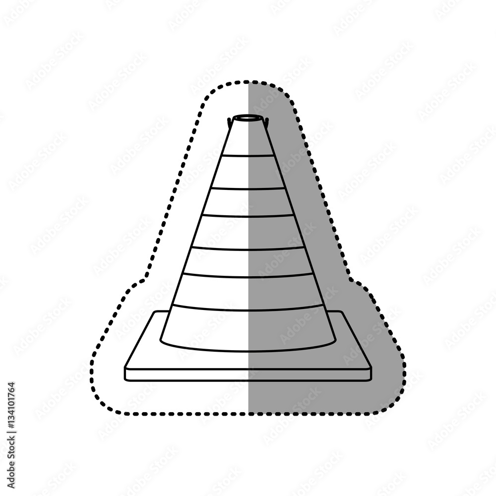 gray silhouette dotted sticker traffic cone vector illustration gray silhouette dotted sticker traffic cone vector illustration