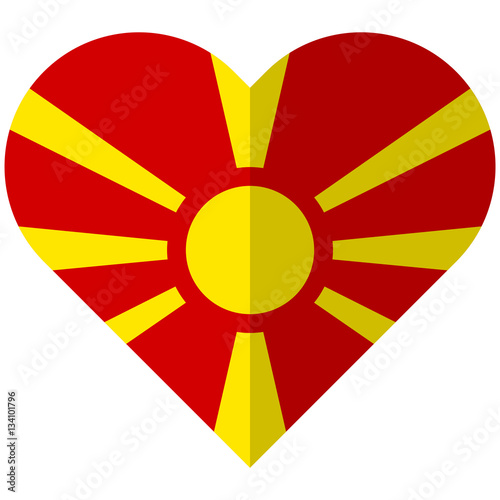 Free Download Macedonia flat heart flag - GFXLoad