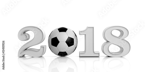 New year 2018 with soccer ball. 3d illustration © Rawf8