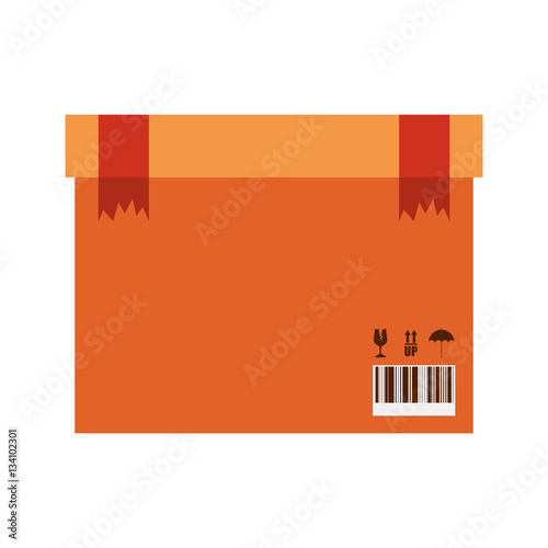 sealed packaging tape in carton with box cover vector illustration