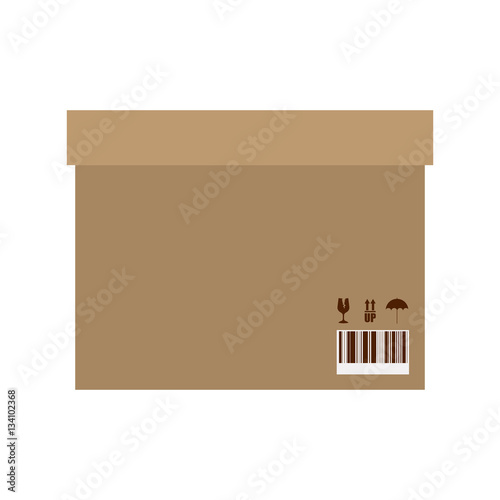 sealed packaging tape in carton with box cover vector illustration