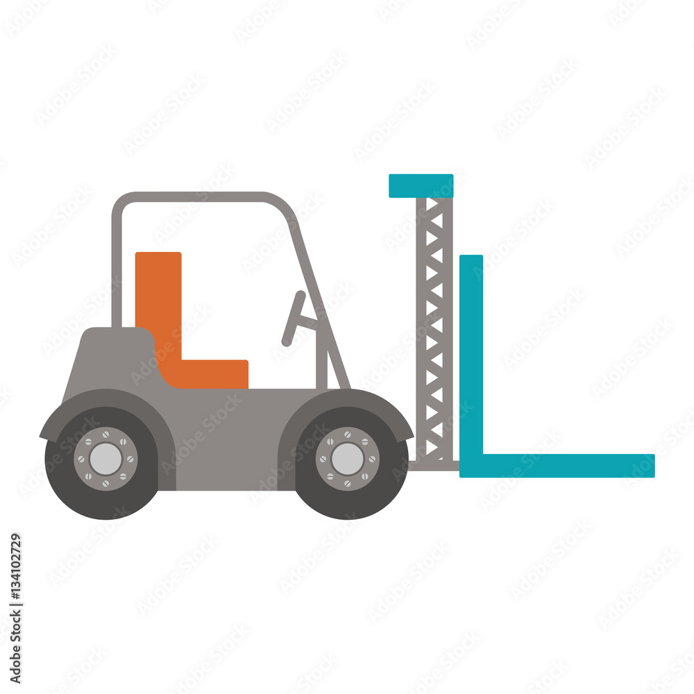 forklift truck with forks icon vector illustration