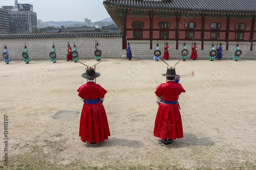 Canvas Print Koreanische Krieger, Seoul, Südkorea