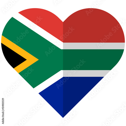South Africa flat heart flag