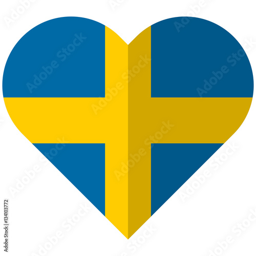 Sweden flat heart flag