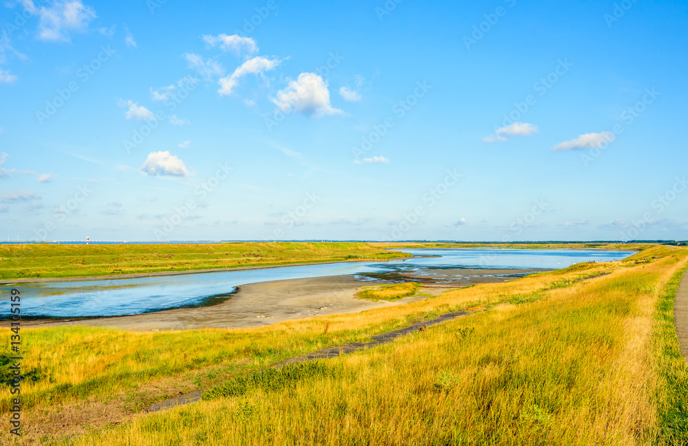 Colorful nature reserve on the edge of an estuary