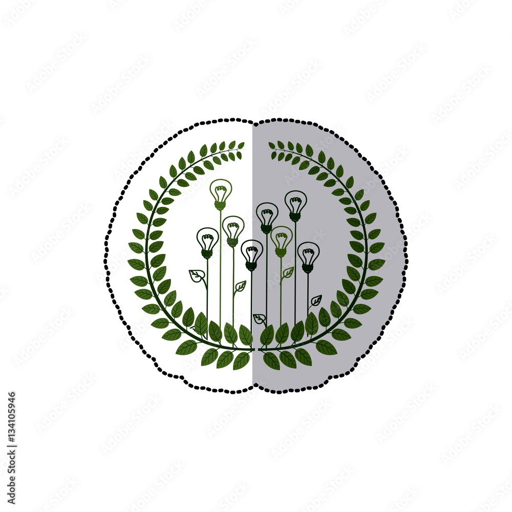 Obraz premium sticker ornament of light bulb in shape flower vector illustration