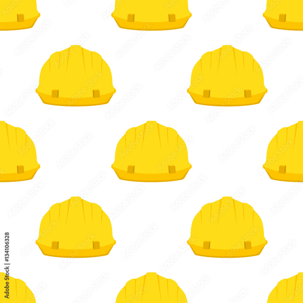 Construction pattern. Hammer, wrench, spanner, helmet in flat st Construction pattern. Hammer, wrench, spanner, helmet in flat st