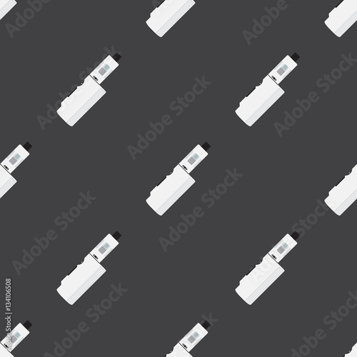 Pattern for vape shop with e-cigarettes, vapor liquid. Flat style