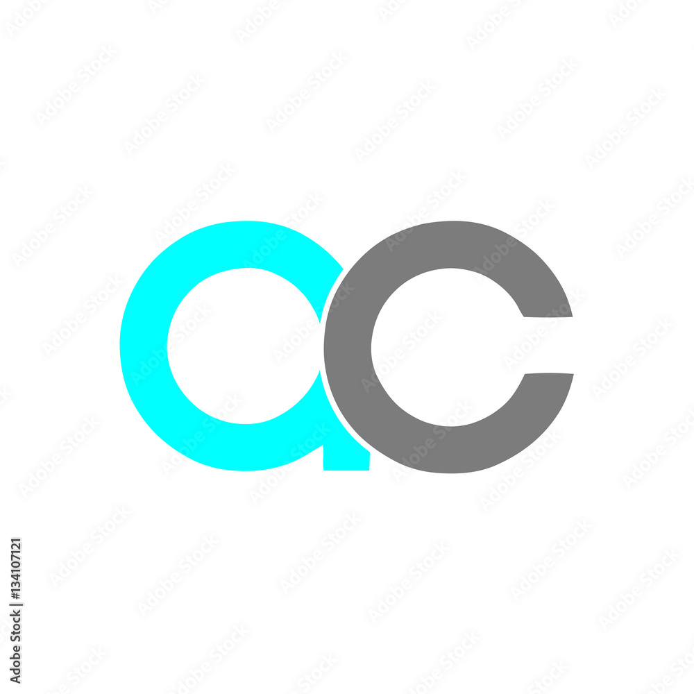 Modern Simple Initial Logo Vector Blue Grey Letters Modern Simple Initial Logo Vector Blue Grey Letters