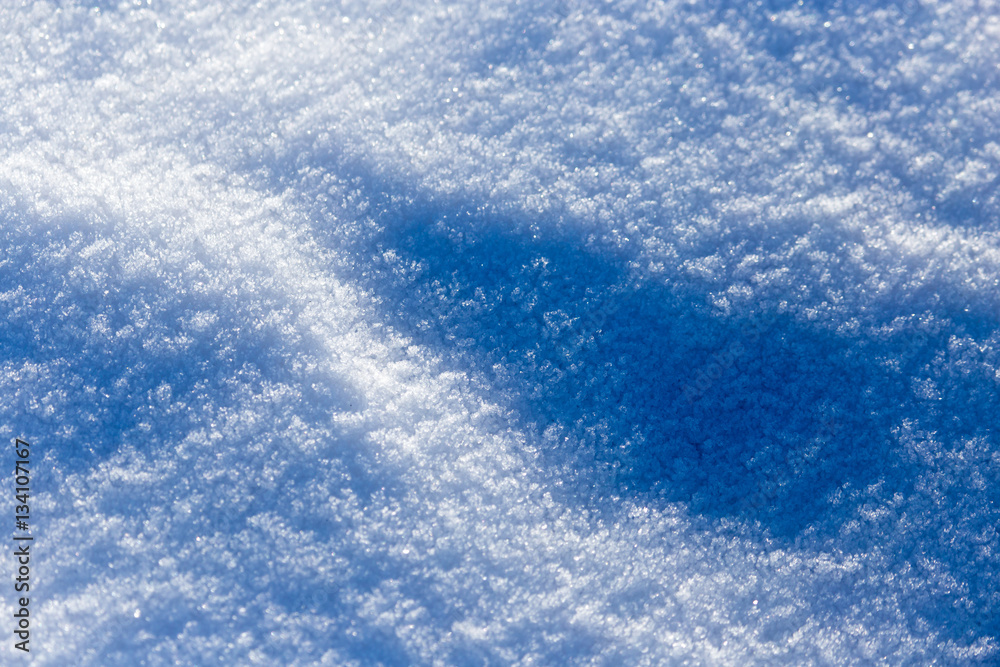 Snow in nature as a background