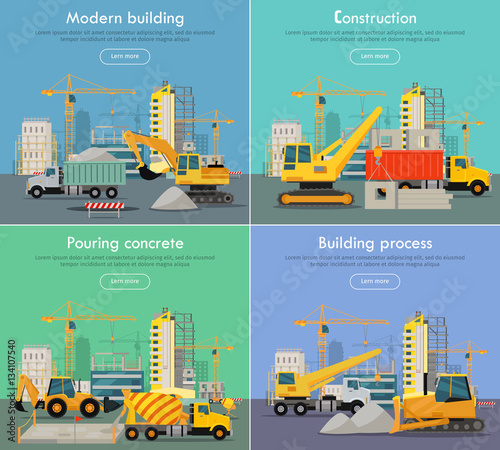 Process of Construction Residential Houses Isolated