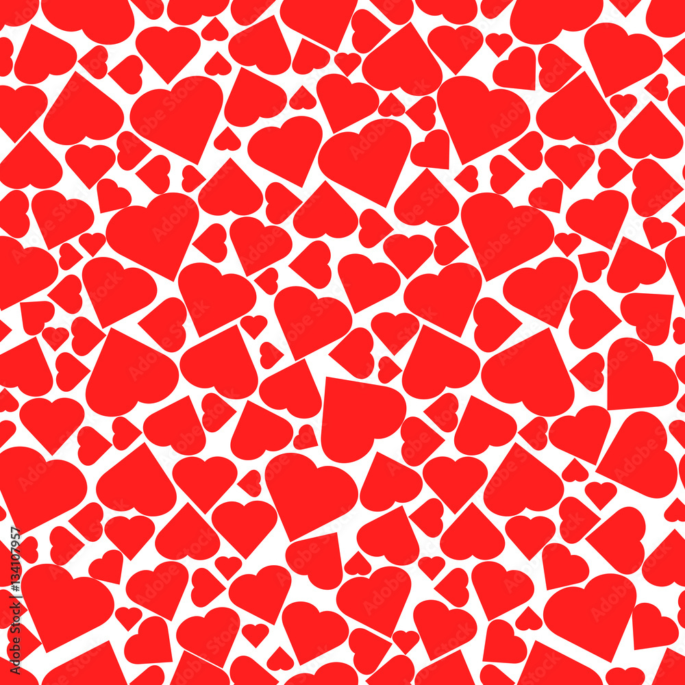 Valentine Day Background of Red Hearts Pattern Valentine Day Background of Red Hearts Pattern