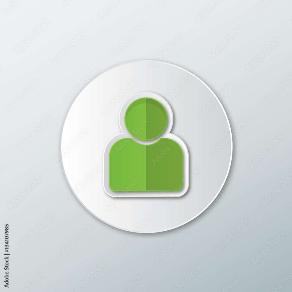 Green avatars icon in a flat style with shadow on a white background Green avatars icon in a flat style with shadow on a white background