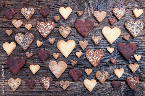 Delicious heart shaped cookies baked with love