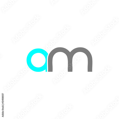 Modern Simple Initial Logo Vector Blue Grey Letters