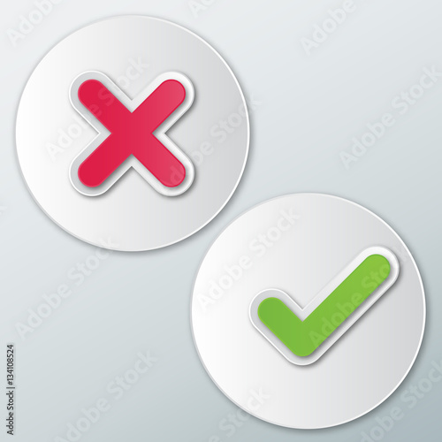 check mark icon in a flat style with shadow on a white background