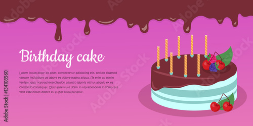 Bon Appetit. Festive Cake Web Banner. Chocolate