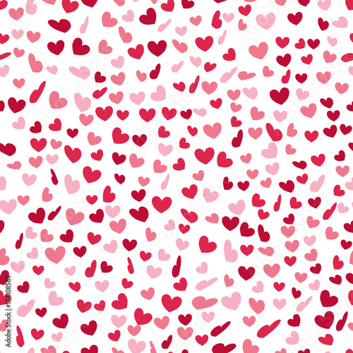 Rote Konfetti Herzen als nahtloser Hintergrund