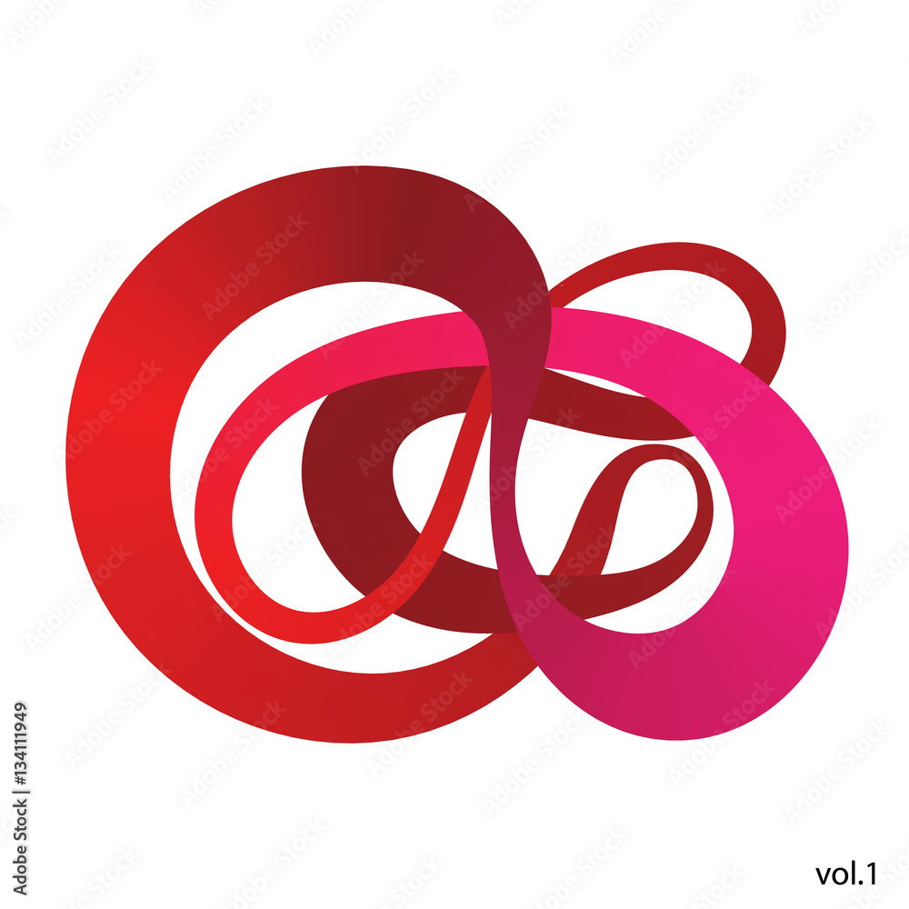 red-pink infinity abstract object red-pink infinity abstract object